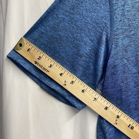 LEDING Workout Running Crew Neck T-Shirt Men Large Blue Dry-Fit Short Sleeve New - Picture 5 of 16